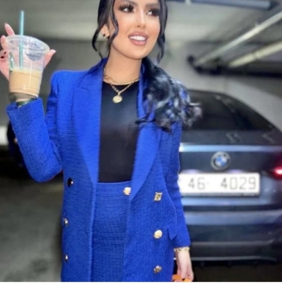 ZARA TWEED  TEXTURED  BLAZER DRESS SIZE S - Picture 9 of 15